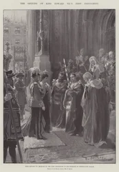 La apertura del primer parlamento del rey Eduardo VII